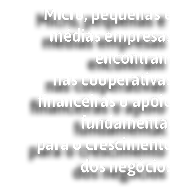 Micro, pequenas e m dias empresas encontram nas cooperativas financeiras o apoio fundamental para o crescimento dos n   