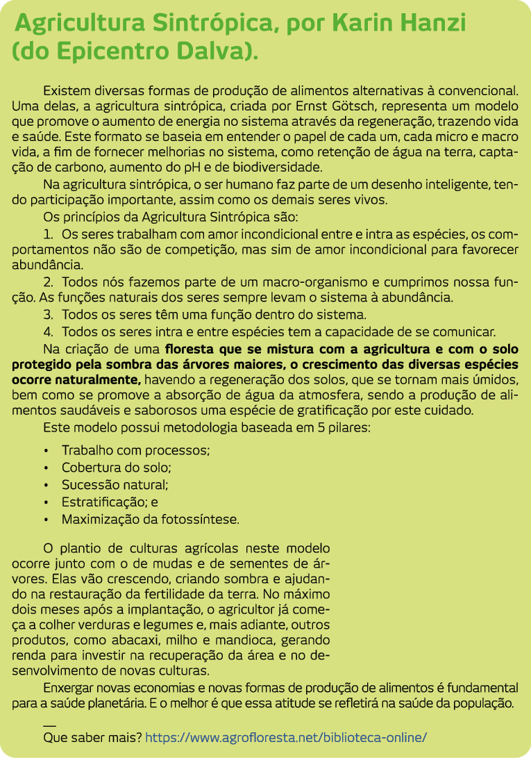 Agricultura Sintr pica, por Karin Hanzi (do Epicentro Dalva)   Existem diversas formas de produ  o de alimentos alter   