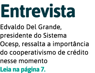 Entrevista Edvaldo Del Grande, presidente do Sistema Ocesp, ressalta a import ncia do cooperativismo de cr dito nesse   