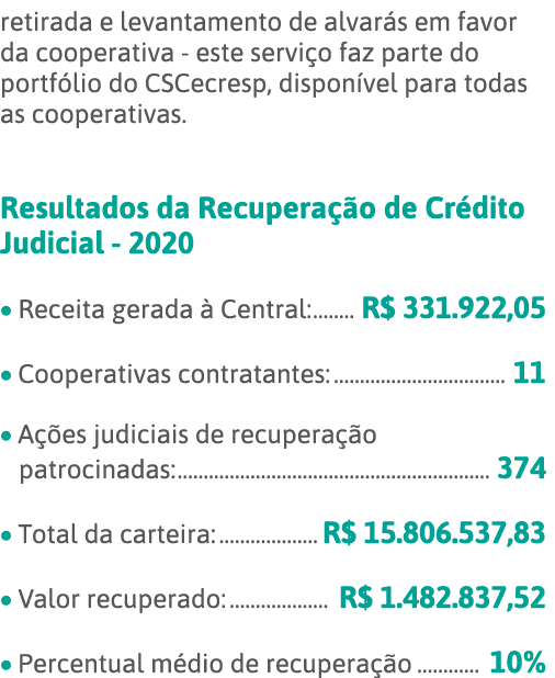 retirada e levantamento de alvarás em favor da cooperativa - este serviço faz parte do portfólio do CSCecresp, dispon   