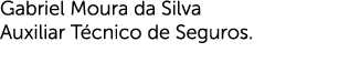 Gabriel Moura da Silva Auxiliar Técnico de Seguros  