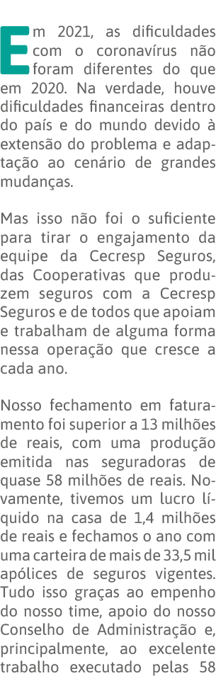 Em 2021, as dificuldades com o coronavírus não foram diferentes do que em 2020  Na verdade, houve dificuldades financ   