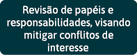 Revisão de papéis e responsabilidades, visando mitigar conflitos de interesse