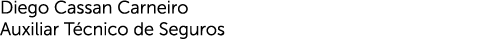 Diego Cassan Carneiro Auxiliar Técnico de Seguros